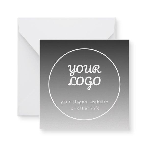 Your Logo & Text | Dark Grey Gradient Note Card
