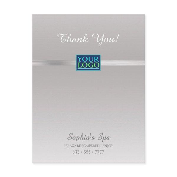 Your Logo, Thank You, Bus Promo Name, Silver/White Postcard