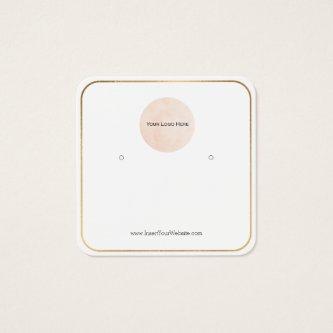 Your Logo Thin Gold Border Earring Display Card