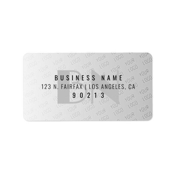 Your Logo Tiled | Grey Gradient Return Address Label