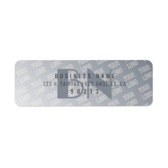 Your Logo Tiled | Grey Gradient Return Address Label