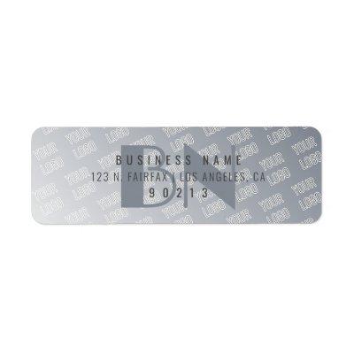Your Logo Tiled | Grey Gradient Return Address Label