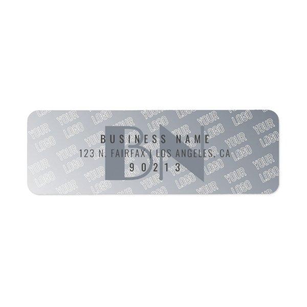 Your Logo Tiled | Grey Gradient Return Address Label