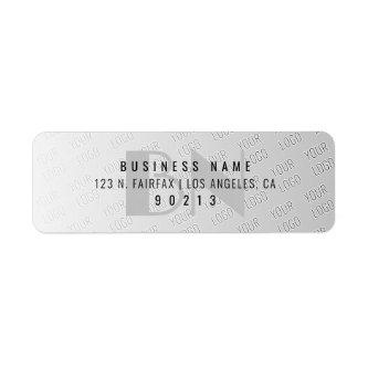 Your Logo Tiled | Grey Gradient Return Address Label