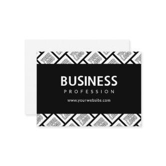 Your Logo Tiled Pattern & Editable Business Name  Note Card