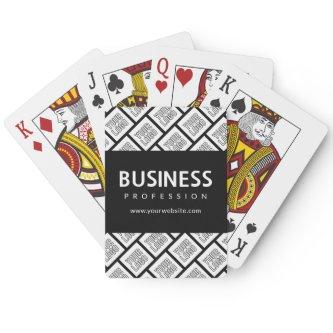 Your Logo Tiled Pattern & Editable Business Name  Poker Cards