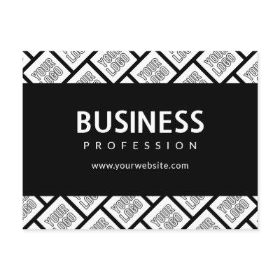 Your Logo Tiled Pattern & Editable Business Name  Postcard