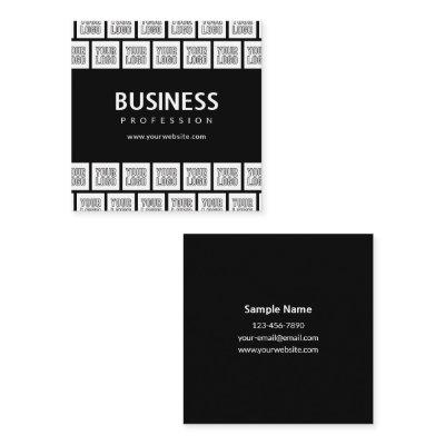 Your Logo Tiled Pattern & Editable Business Name  Square