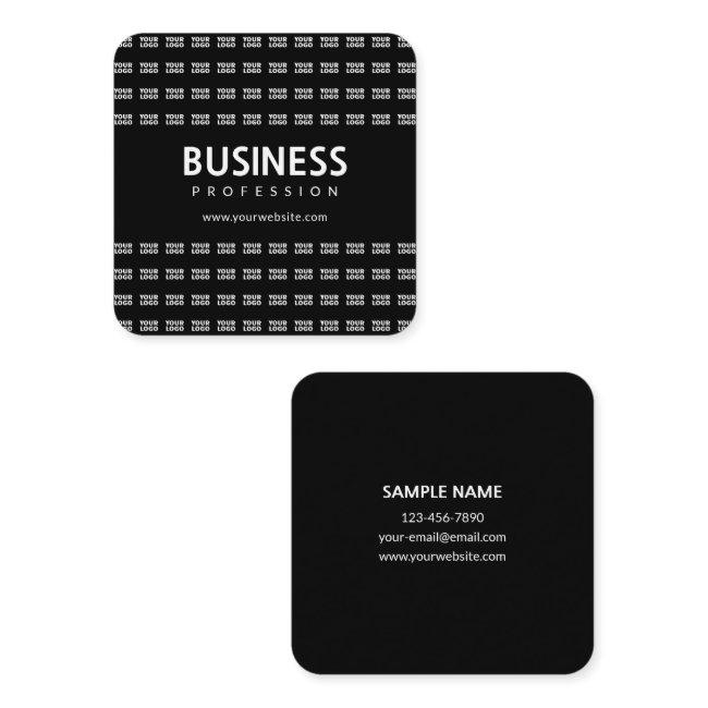Your Logo Tiled Pattern & Editable Business Name Square