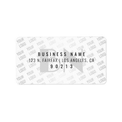 Your Logo Tiled White Gradient Return Address Label