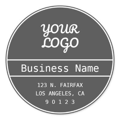 Your Logo Unique Editable Business Return Address Classic Round Sticker