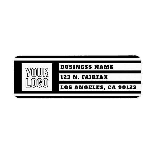 Your Logo Unique Geometric Stripes | Black & White Label