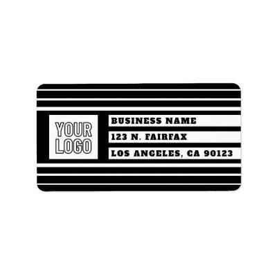 Your Logo Unique Geometric Stripes | Black & White Label