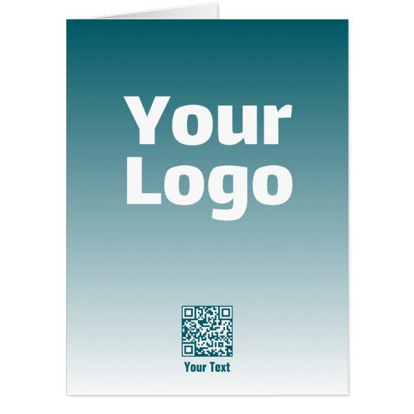 Your Logo w/Editable QR code & Gradient Ombre Card