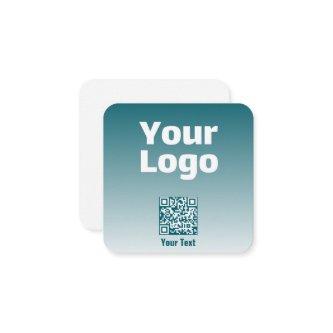 Your Logo w/Editable QR code & Gradient Ombre Enclosure Card