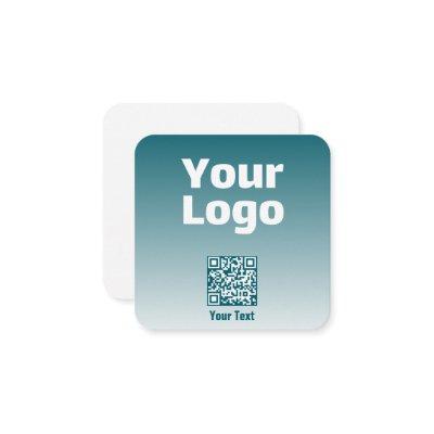 Your Logo w/Editable QR code & Gradient Ombre Enclosure Card