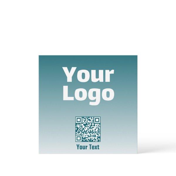 Your Logo w/Editable QR code & Gradient Ombre Note Card