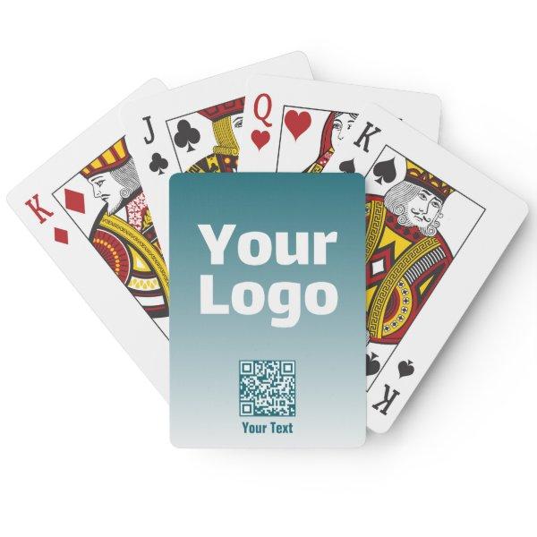 Your Logo w/Editable QR code & Gradient Ombre Poker Cards