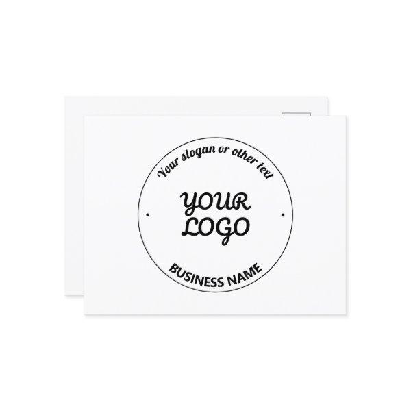 Your Logo with Editable Slogan & Business Name Postcard