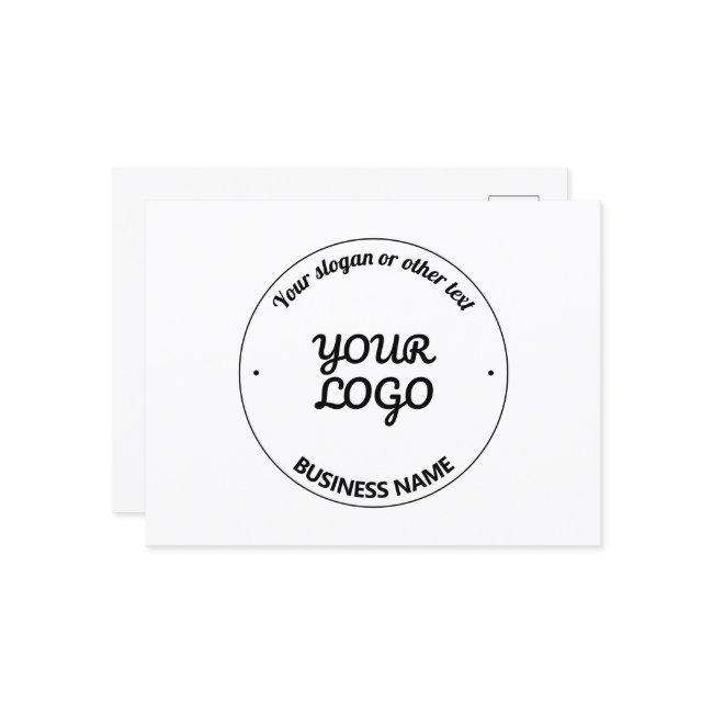 Your Logo with Editable Slogan & Business Name Postcard