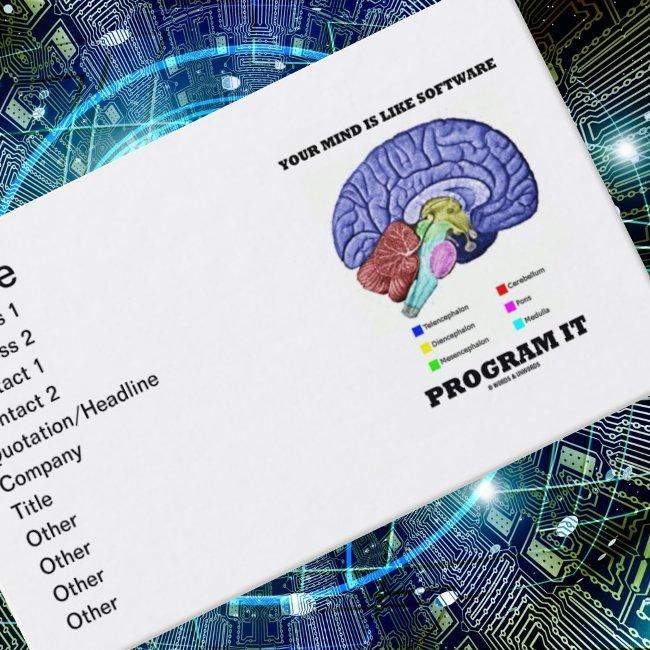 Your Mind Is Like Software Program It (Brain)