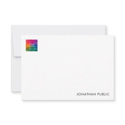 Your Name Company Logo Here Trendy Minimal Note Card