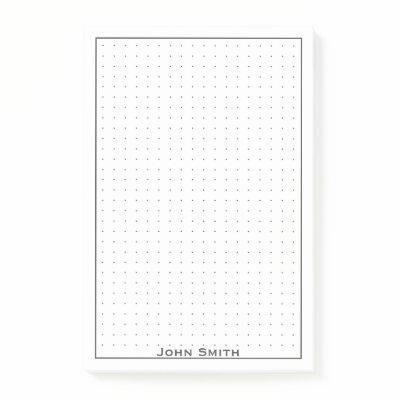 Your Name | Dotted Grid Corporate Minimal Gray Post-it Notes