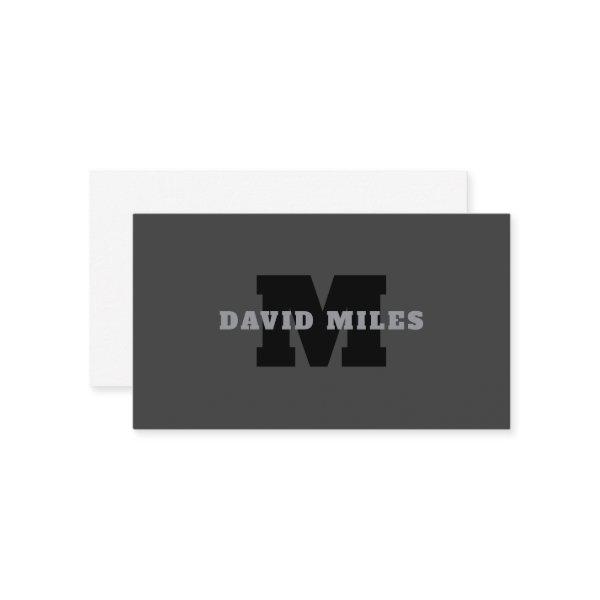 Your Name or Business Name | Modern Masculine Grey Enclosure Card