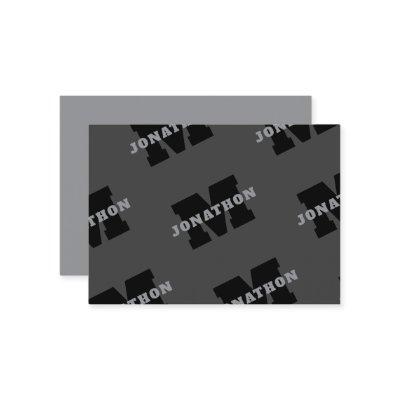Your Name or Business Name | Modern Masculine Grey Note Card
