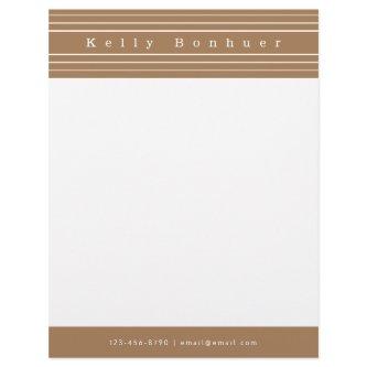 Your Name & Stripes | Light Brown Letterhead
