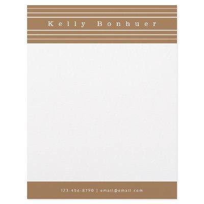Your Name & Stripes | Light Brown Letterhead