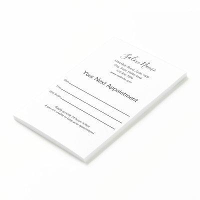 Your Next Appointment Beauty Salon Black and White Post-it Notes