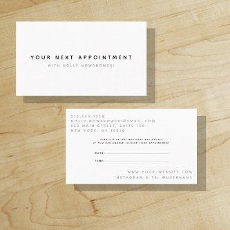 Your Next Appointment | New Classic | Minimalist