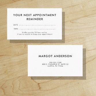 Your Next Appointment Reminder | Minimalist