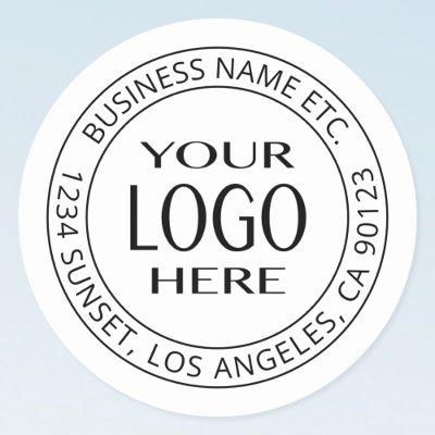 Your Own Logo & Customizable Circular Text Classic Round Sticker