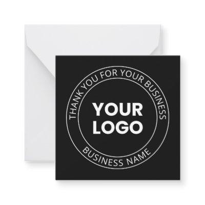 Your Own Logo & Thank You Editable Message Note Card