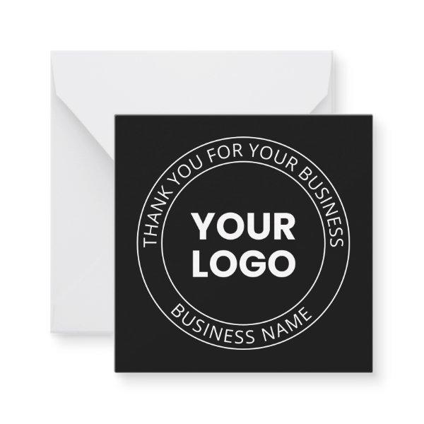 Your Own Logo & Thank You Editable Message Note Card