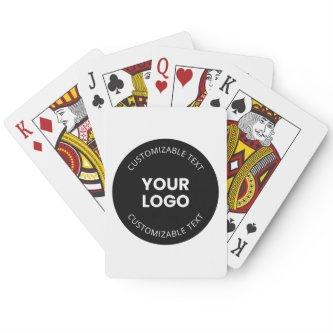 Your Own Uploaded Business Logo w/Editable Text Poker Cards