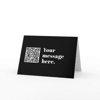 Your own Uploaded QR code & Editable Retro Text Card