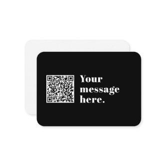 Your own Uploaded QR code & Editable Retro Text Enclosure Card