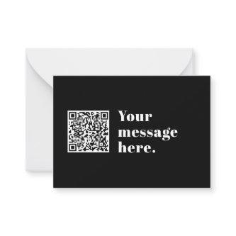 Your own Uploaded QR code & Editable Retro Text Note Card