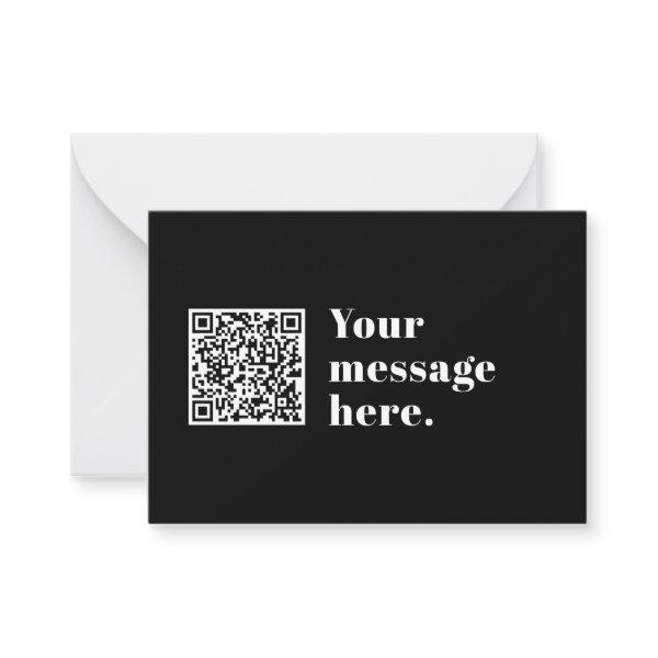 Your own Uploaded QR code & Editable Retro Text Note Card