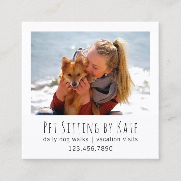 Your Photo Pet Sitting | Dog Walker Simple White Square