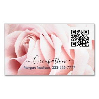 Your Profession, QR Code, Pale Pink Rose  Magnet