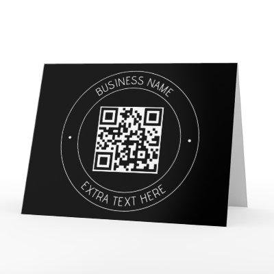 Your QR code & Editable Text | Black & White Card