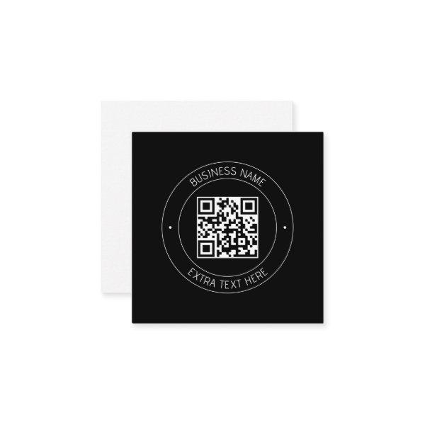 Your QR code & Editable Text | Black & White Enclosure Card