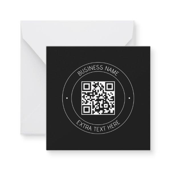 Your QR code & Editable Text | Black & White Note Card