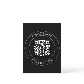 Your QR code & Editable Text | Black & White Postcard