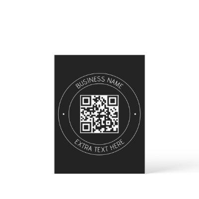 Your QR code & Editable Text | Black & White Postcard