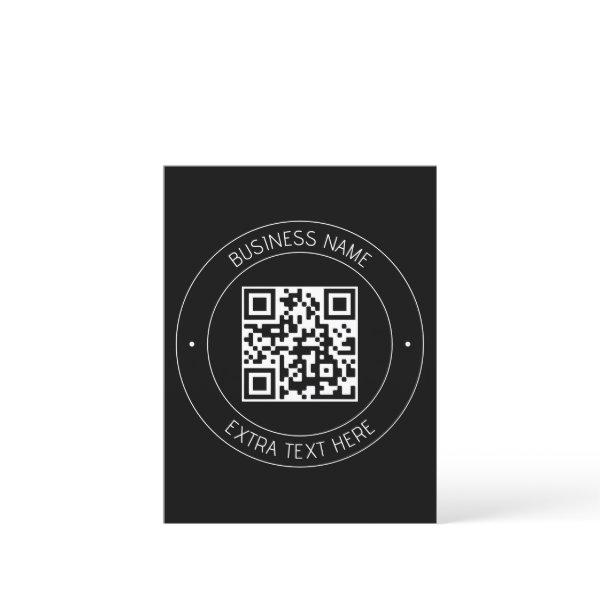 Your QR code & Editable Text | Black & White Postcard